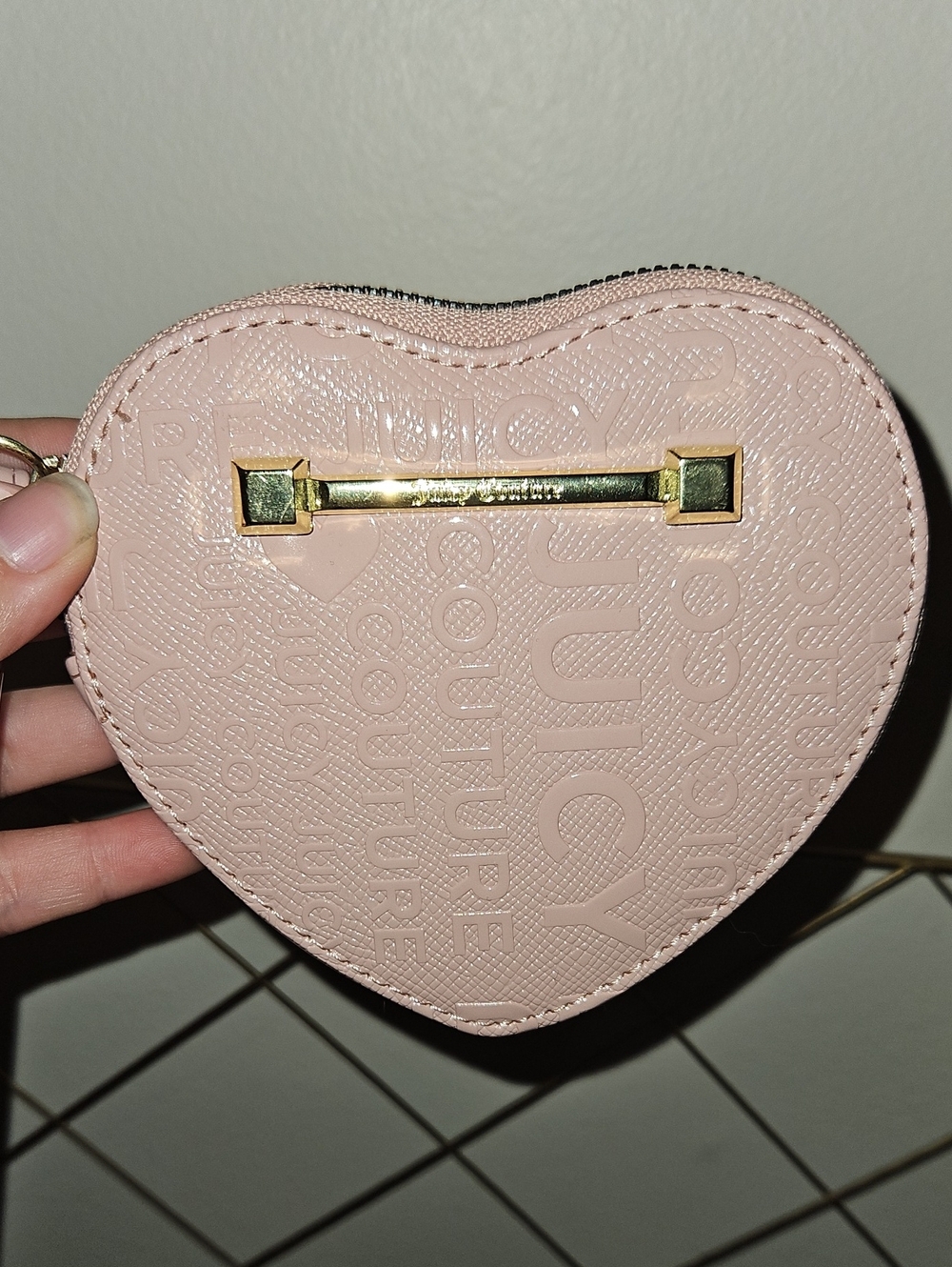 Juicy Couture Blush Pink Heart Mini Bag with Gold Accent